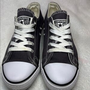 Converse Dark Gray and White Low-Top Chuck Taylor Sneakers